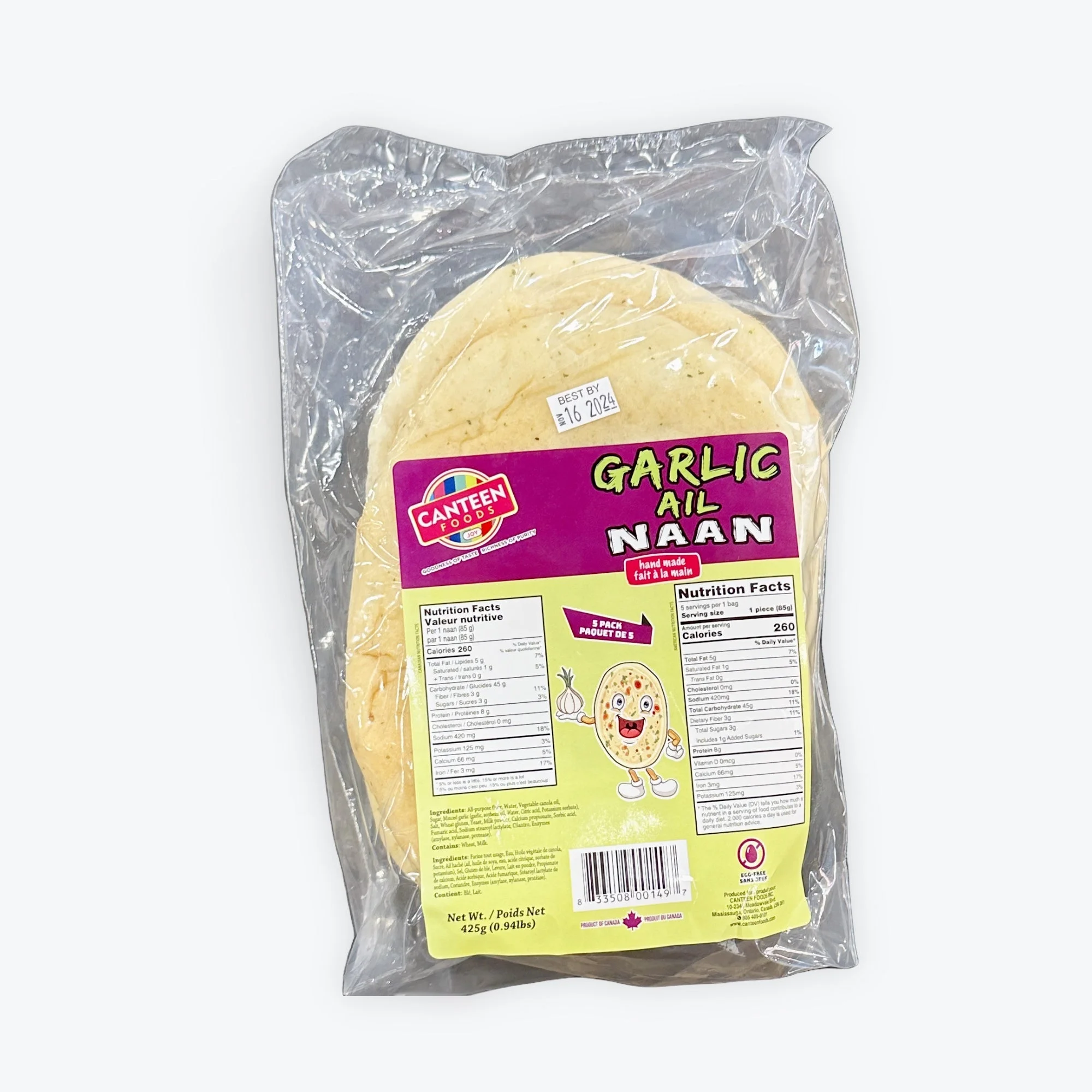 Canteen Canteen Foods Garlic Naan 425g 425g